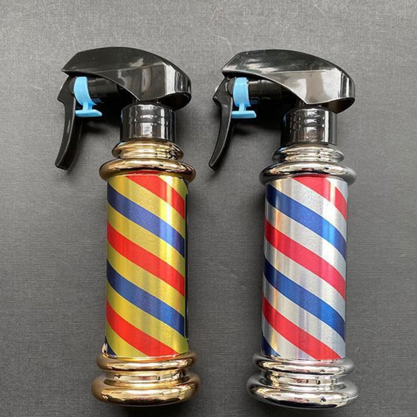 1/2 Multifunktionell Barber Spray Flaska Retro Stripes för Salong Grey 200ml 1Set