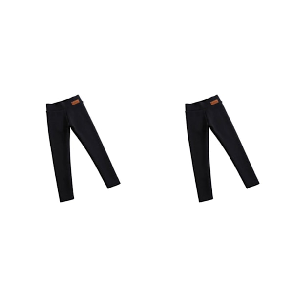 1/2/3/5 Dam Casual Fleece Fodrade Varma Leggings Thicken Pants Black XXXL 2PCS