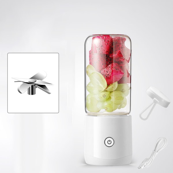 1/2 500mL Blender elektrisk fruktmixermaskin Ice Mini Juicer with Lid White 380ml 7 x 7 x 18.5cm 1Set