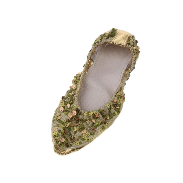 1/2/3/5 Kvinnor Tjej Magdansskor Non- För slip Soft Soles Gold L 2Set