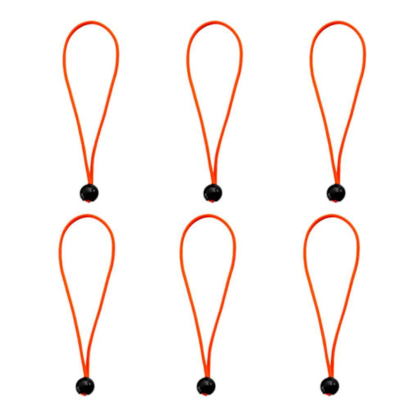 1/2/3 6 stycken Heavy Duty Ball Bungee Cord Snöra ner sladd Canopy Orange 15cm 1Set