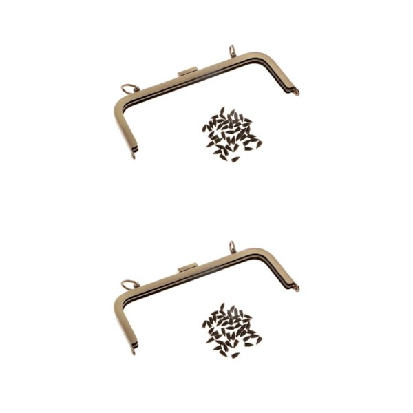 1/2 21x8cm metallram Kysslås Lås för DIY-handväska Handväska 2Set