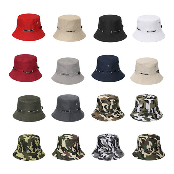 1/2/3/5 Bekväm och andningsbar fiskarehatt för sol khaki 58cm 5PCS