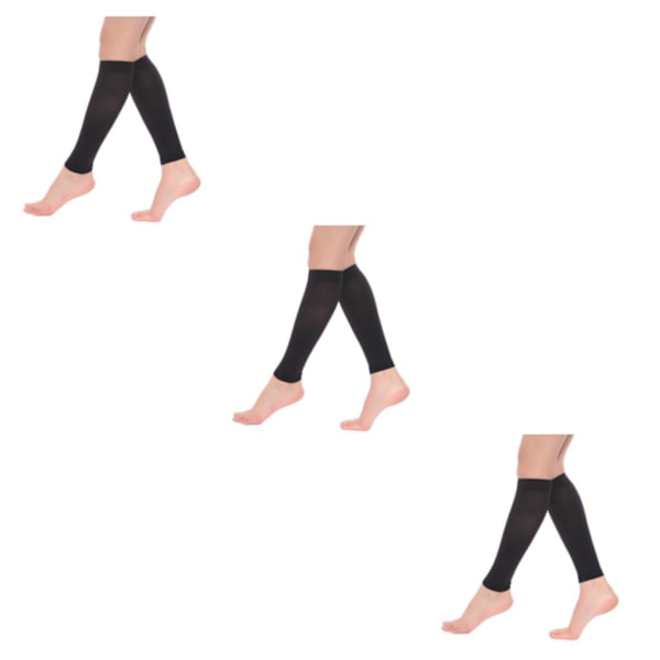 1/2/3/5 Dam S Calf Compression Strumpor Bekväma och black L 3Set