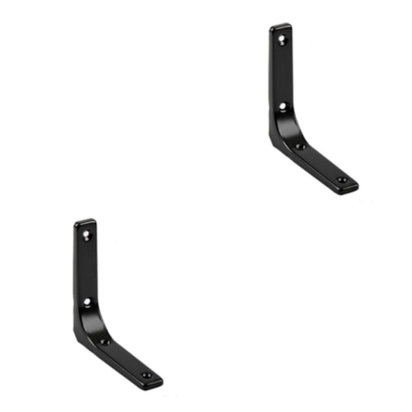 1/2/3/5 Heavy Duty Hylla Fäste Vägghängande Hylla L-formad Black 4 Inch 2Set