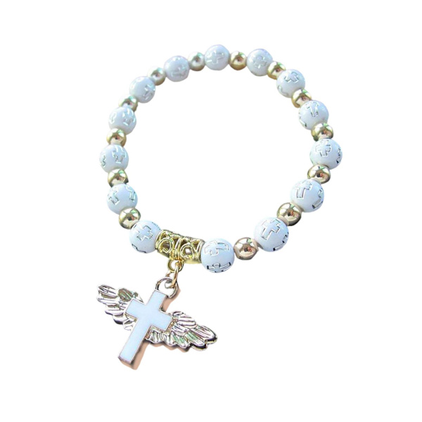 1/2/3/5 Angel Wing Cross Armband för 1:A nattvardsdedikation 1Set