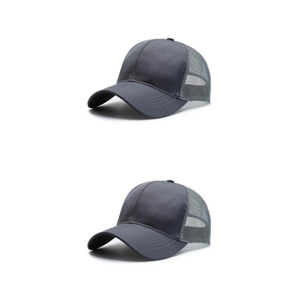 1/2/3 Summer Tunn Polyester Mesh Trucker Hat Justerbar grey 2Set