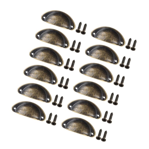 1/2/3/5 12x Koppdrag Skåp Kommod Shell Draw Låda Handtag Green Bronze 15x15x5cm 1Set