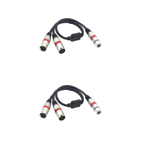1/2 XLR splitter hona till dubbel hane 3-stift Y-kabelmikrofon 2Set