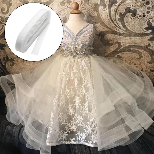 1/2 styv krinolin tagelfläta bröllopsklänning i Millinery White 2.5cm 1Set