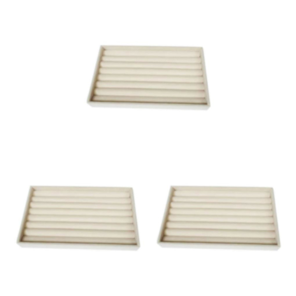1/2/3/5 Stapelbar smyckesbricka Multipurpose Portable Velvet för Beige Rings Plate 3Set