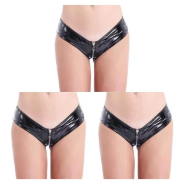 1/2/3/5 Underkläder Butt Briefs Front Open Sexig Nattklubb Tvättbar Black/XL 3PCS