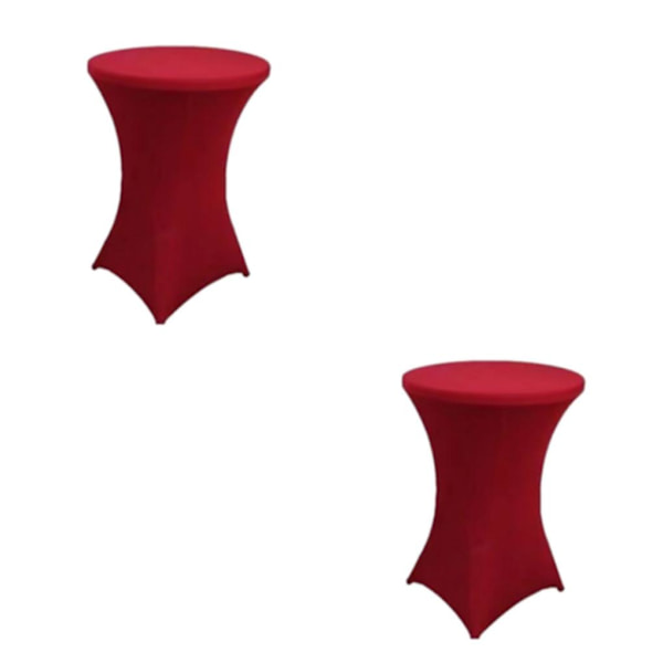 1/2/3/5 High Foot Bar Cover Stretch Rund Duk För Hotell red 2Set