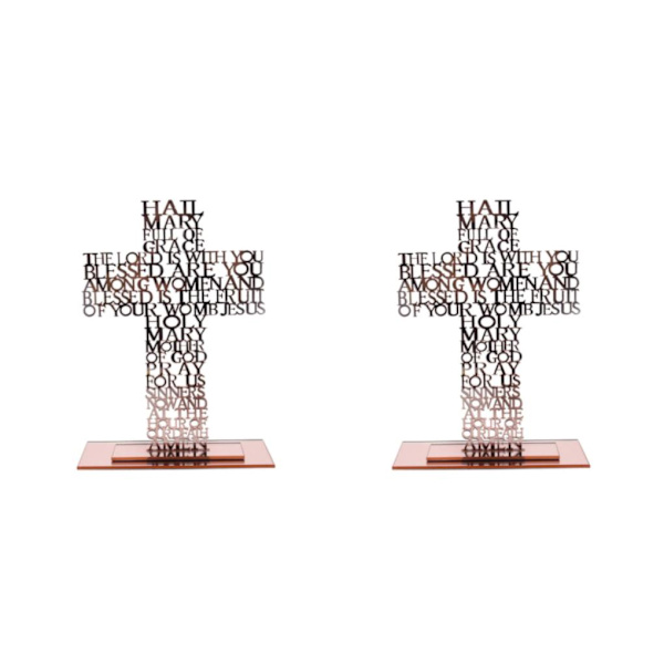 1/2/3/5 Stående krucifix Jesus Scriptures Cross Bön Rose Gold 20cm 2Set