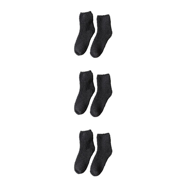 1/2/3/5 10 stycken extra tjocka och elastiska mjuka strumpor Deep Grey 3PCS