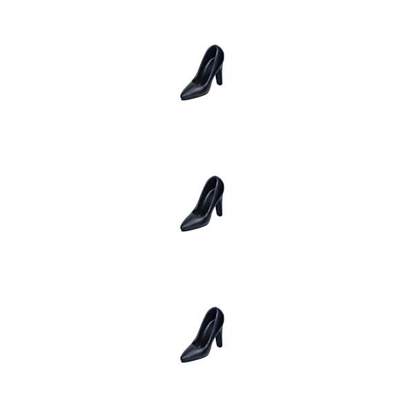 1/2/3/5 1:12 Kvinnliga högklackade skor för kvinnlig action Black 2cm 3PCS