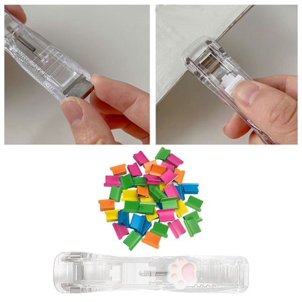 1/2/3 Minihäftapparat Klassrum Liten set Fasta brevpapper Paw 11.5 x 2.5cm 1Set