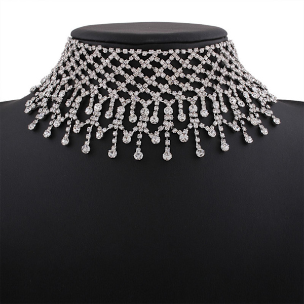 1/5 tofs halsband Choker modetillbehör hänge för fest Silver 25x6cm 5Set