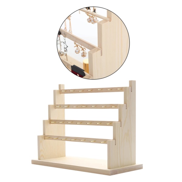 Smycken Showcase Rack en Ring Örhängen Display Stand Rack 4 Layer B