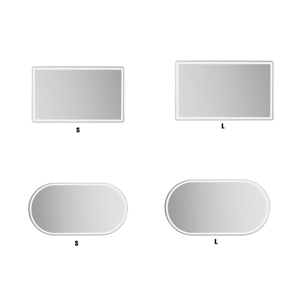 1/2/3/5 Silver splittrad bil kosmetisk spegel för praktisk Oval Small Silver 1 Pc
