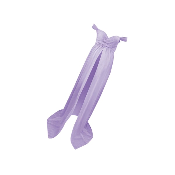 1/2 kvinnor Gravidklänning Maxiklänning för fotografi rekvisita Purple L 1Set