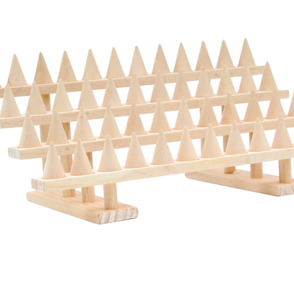 1/2 trä fingerring display för låda vigselring smycken 4 tiers 8.46x3.54x4.72 Inch 1Set