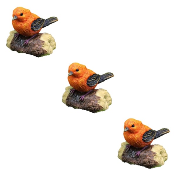 1/2/3 Miniatyr fågelstaty Konsthantverk Fågeldjurmodell 1 Pc Orange 3Set