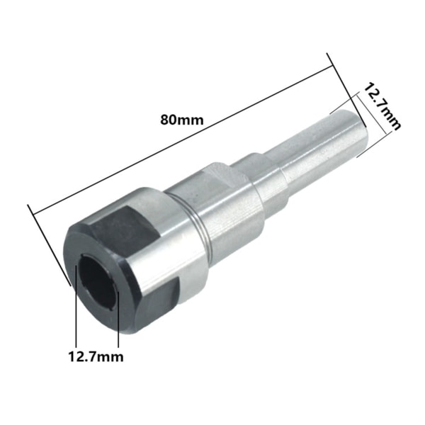 1/2/3/5 Diameter Shank Router Collet Extension För Chuck Hållare Silver 12.7mm 1Set