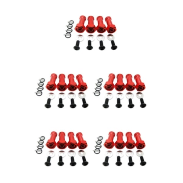 1/2/3/5 12MM DRIVNING 24MM FÖRLÄNGNINGSADAPTER Aluminiumlegering 12MM red 5Set