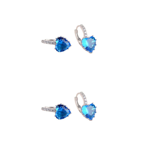 1/2/3/5 Lyx Hoop örhängen för kvinnor Hjärtformad strass style 7 2Set