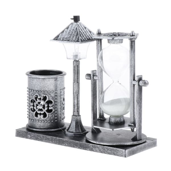 1/2 timglassandtimer med inbyggt ljus för hemmets sovrum Silver 1Set