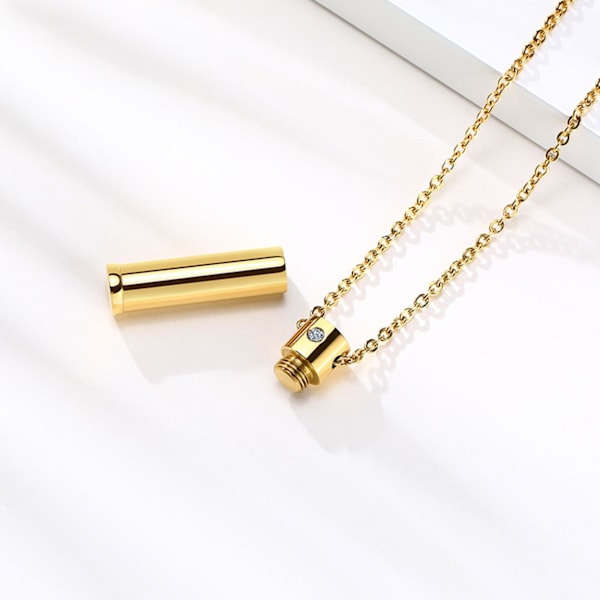 1/2/3 Urn Halsband Keepsake Bar Cylinder för fester Gold 1.50x0.35 Inch 1Set