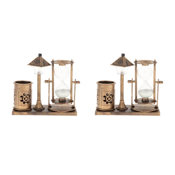1/2 timglassandtimer med inbyggt ljus för hemmets sovrum Gold 2Set