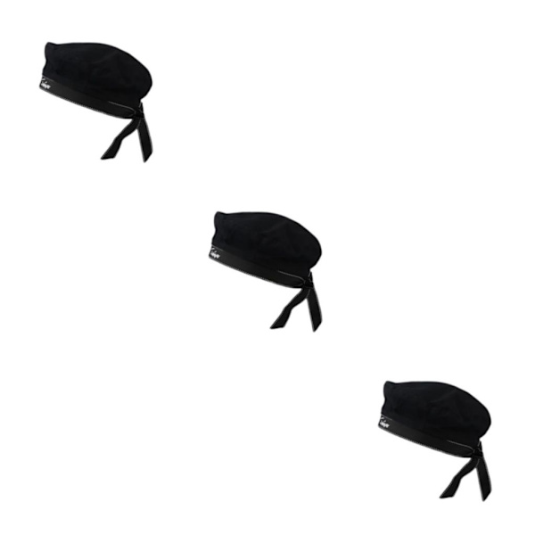 1/2/3 Sjömansmössa Stickad Mesh För Baskermössa Navy Mariner Cap Black 56cm-58cm 3Set