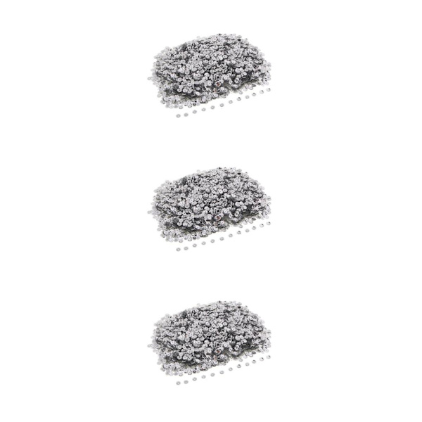 1/2/3 Blommor Lös kopp Paljetter Pailletter Sy Bröllopshantverk Silver 6mm 3Set
