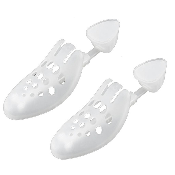 Justerbar längd Kvinnor Män Plast Sko Tree Stretcher White EU35-39
