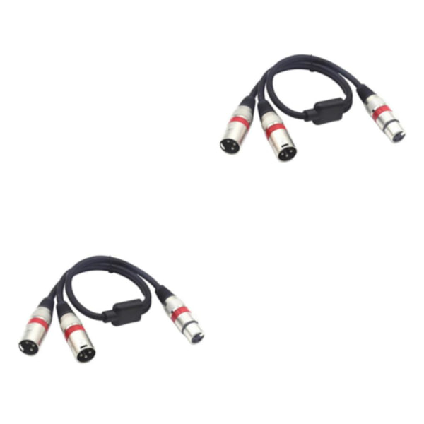 1/2 XLR splitter hona till dubbel hane 3-stift Y-kabelmikrofon 2Set
