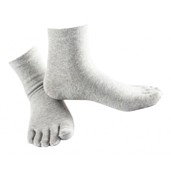 1/2/3/5 1Par För Comfy Five Toe Strumpor Bomull High Crew Sock Grey 5Set