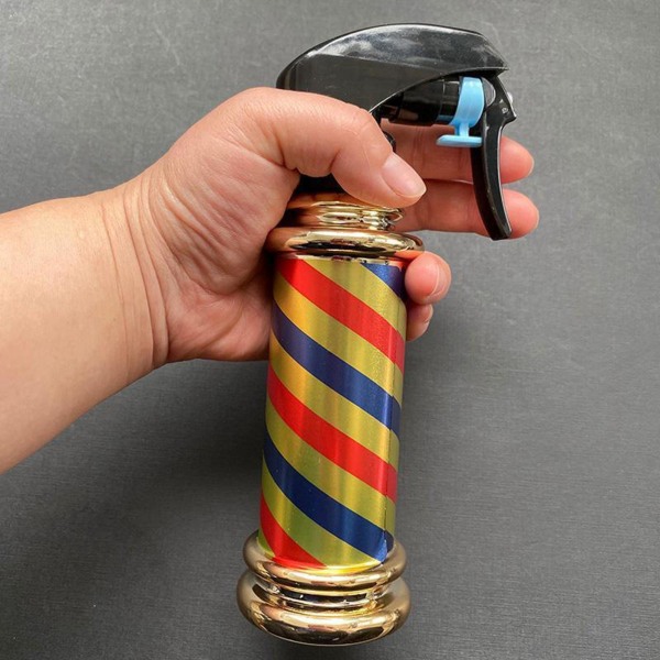 1/2 Multifunktionell Barber Spray Flaska Retro Stripes för Salong Grey 200ml 1Set