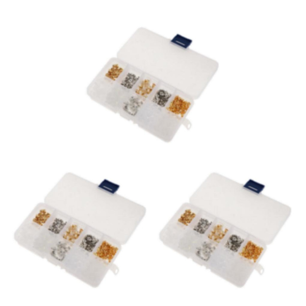 1/2/3 Boxed Earring Back Örhänge Backing Kit 550st 10 stilar gold and silver 550 Pcs 10 Style 3Set