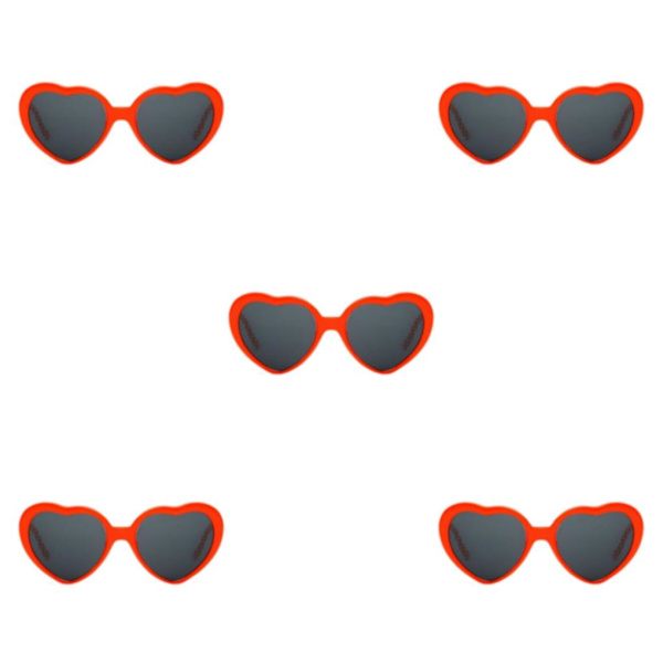 1/2/3/5 Effektglasögon Light at Night Beautiful Love Heart Red 14x6x13cm 5Set