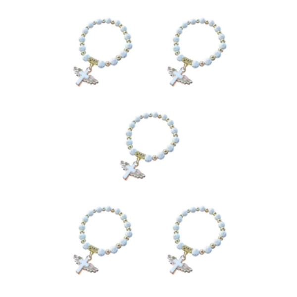 1/2/3/5 Angel Wing Cross Armband för 1:A nattvardsdedikation 5Set