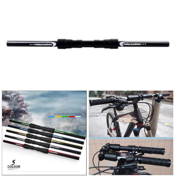 Folding Handlebar Racing För Cykelskoter Flat Handle Bar Gray 660mm