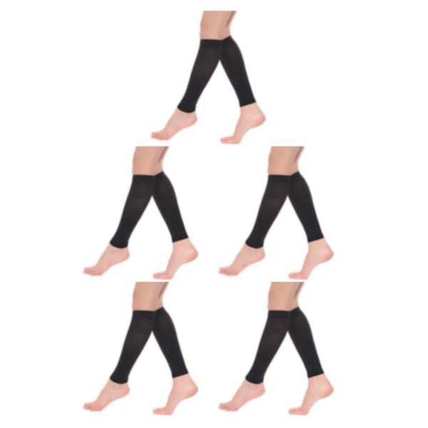 1/2/3/5 Dam S Calf Compression Strumpor Bekväma och black XXL 5Set