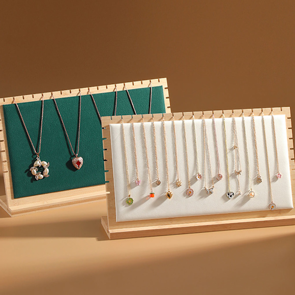 Trä Halsband Display Stand Hållbar och slagtålig White XL
