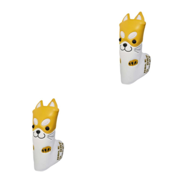 1/2/3 Dog Pattern För Golf Putter Headcover Cover för Yellow 2PCS