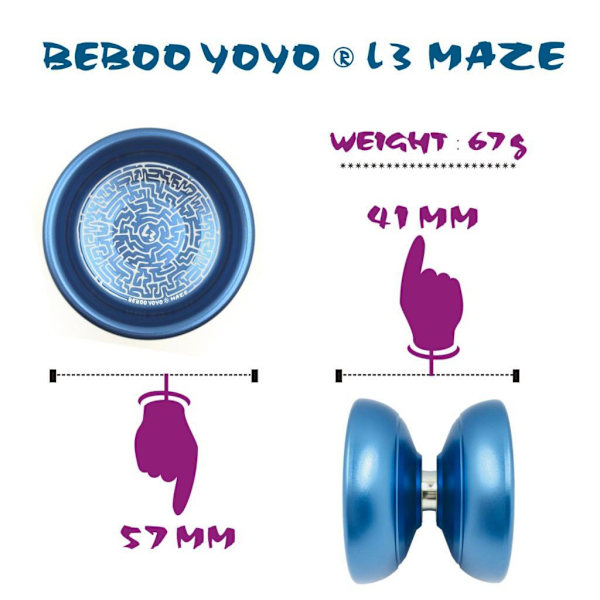 1/2/5 BEBOOYOYO Cool Legering Professionell YoYo Kullagersträng Blue 1Set