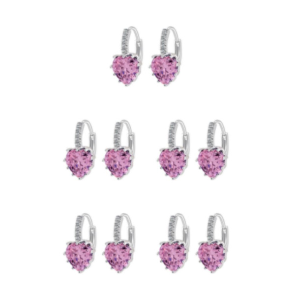 1/2/3/5 Lyx Hoop örhängen för kvinnor Hjärtformad strass style 4 5Set