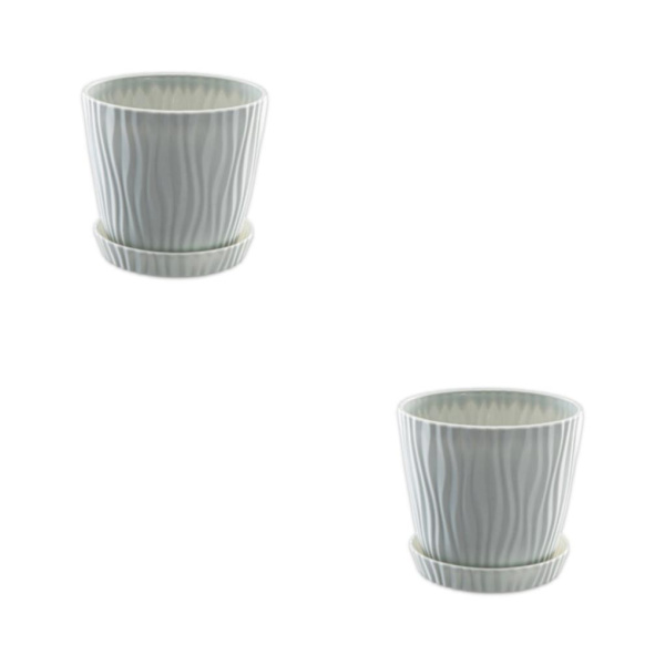 1/2/3/5 lätta och bärbara blomkrukor för inomhus och light gray S pot+S tray 2Set