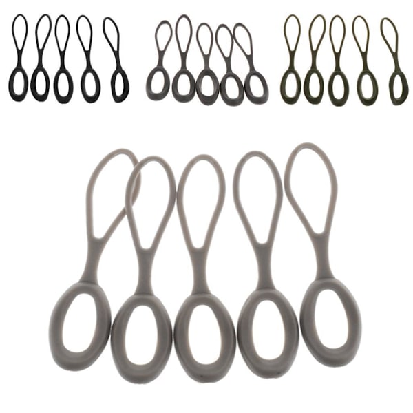 1/2/3/5 5 stycken Non- För slip Stark För Dragkedja Dragsladd Zip Army Green 66mm 1Set